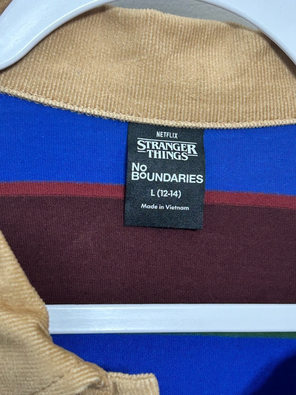 New! Stranger Things No Boundaries Striped Long Sleeve Cropped Rugby Polo Shirt - Picture 9 of 12